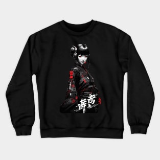 Japanese Futuristic Girl - Cyber Style Crewneck Sweatshirt